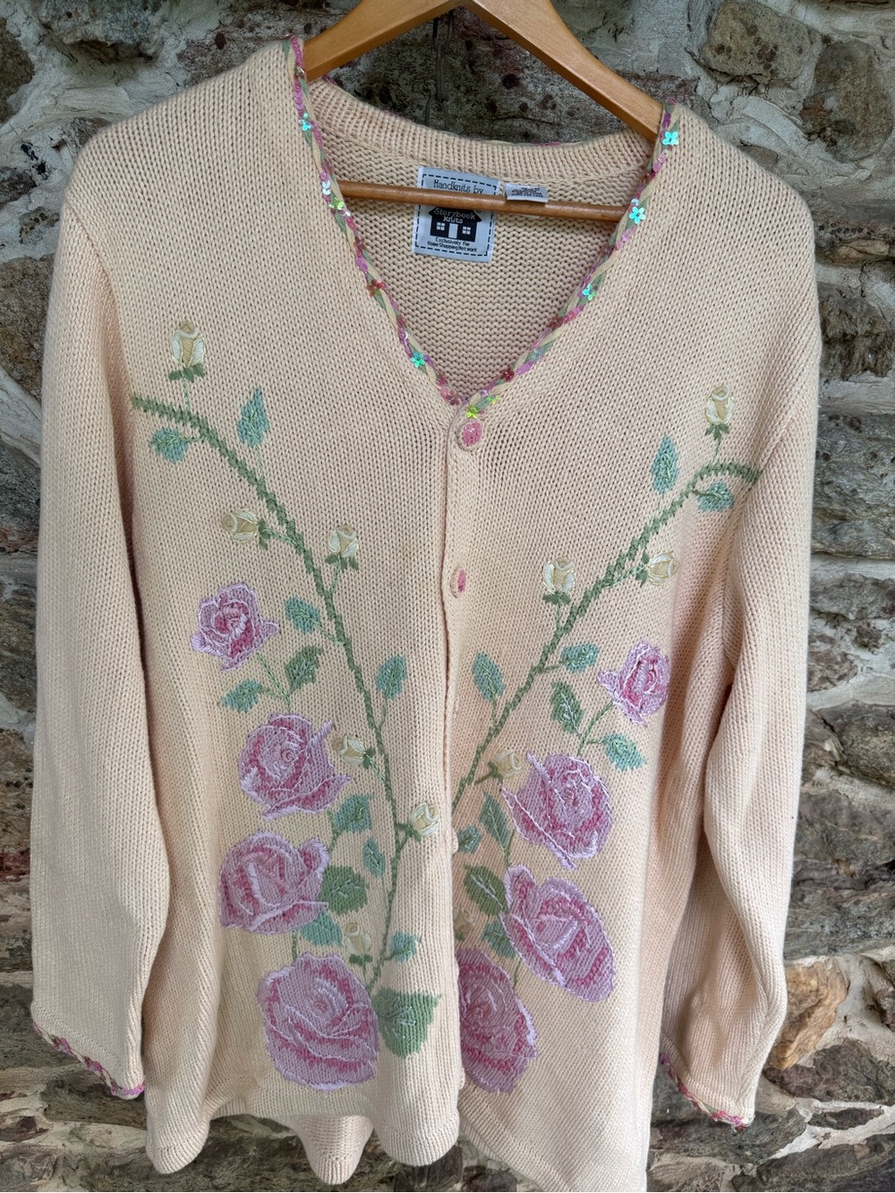Storybook Knits Climbing Roses Cardigan Women’s 1X